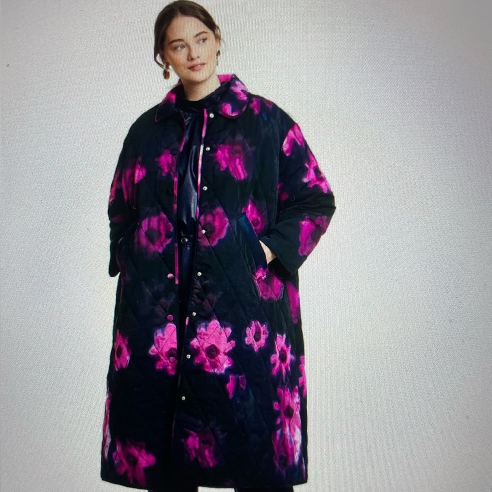 NWT Rachel Comey X Target Smudge Floral Quiltwd Long Coat
